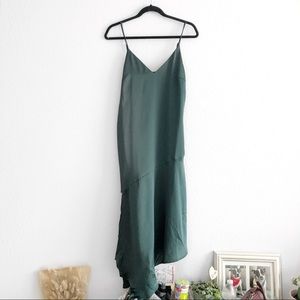 Modern citizen Emerald green asymmetric slip dress